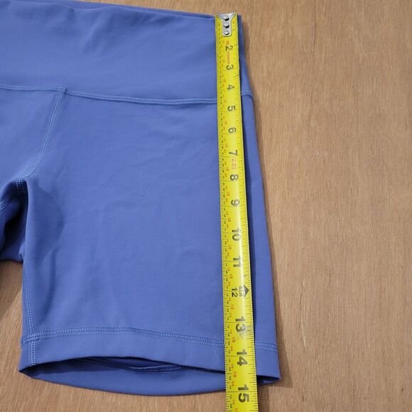 Lululemon Shorts Women 10 Blue Wunder Train 7" Athleisure Sportswear Gym LW7BESS - Picture 8 of 12